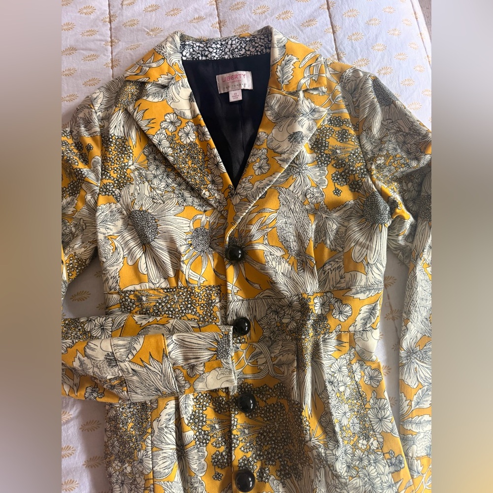Women's Liberty of London for Target Jacket - Yellow w/ Flower Pattern - XS